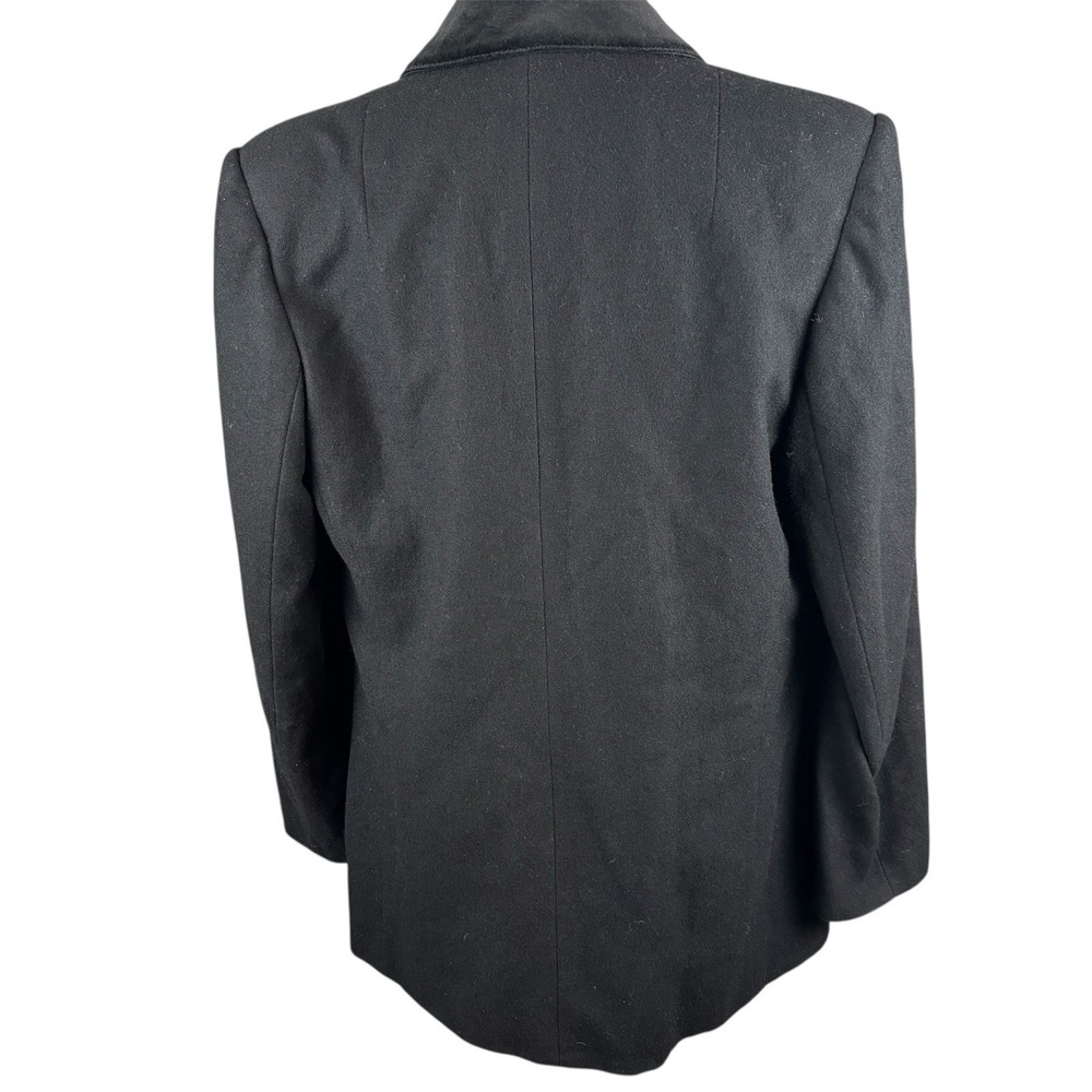 Novo Club Womens Wool Blazer‎ Velvet Collar Relaxed Fit Size 6 Black Vtg Office - Picture 5 of 8